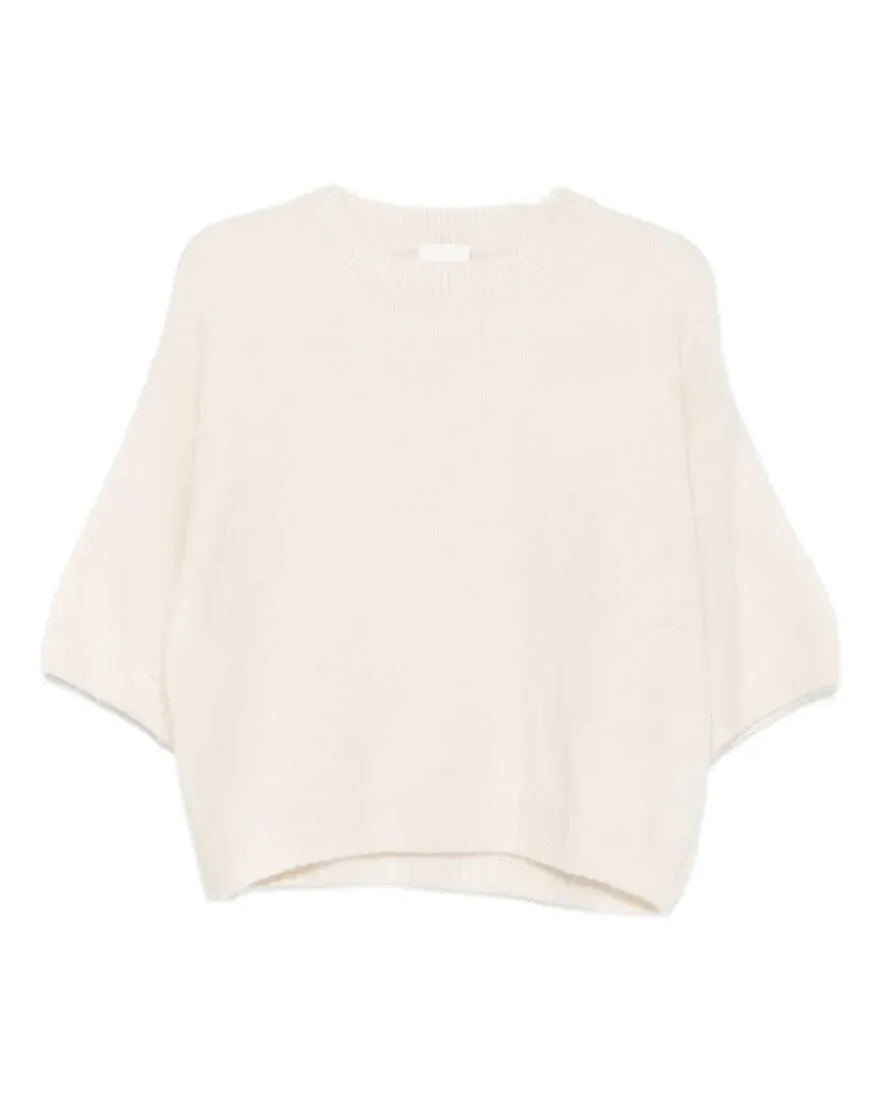 ALLUDE Kurzärmeliges Strickoberteil - Nude Nude
