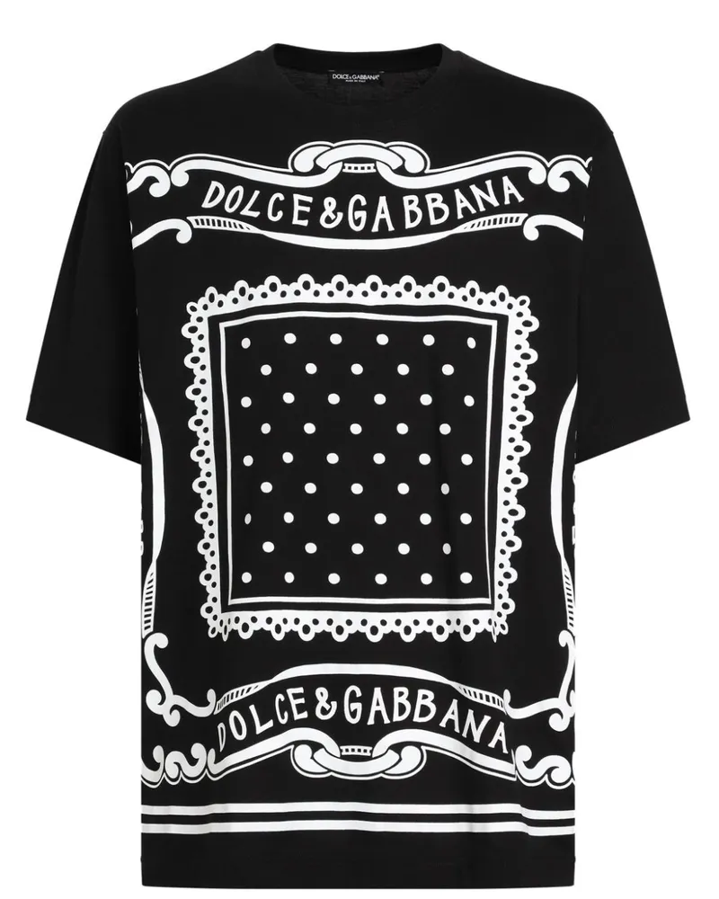 Dolce & Gabbana T-Shirt mit Bandana-Print - Schwarz Schwarz