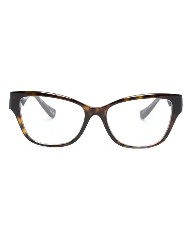 Versace Cat-Eye-Brille mit Logo-Schild - Braun Braun