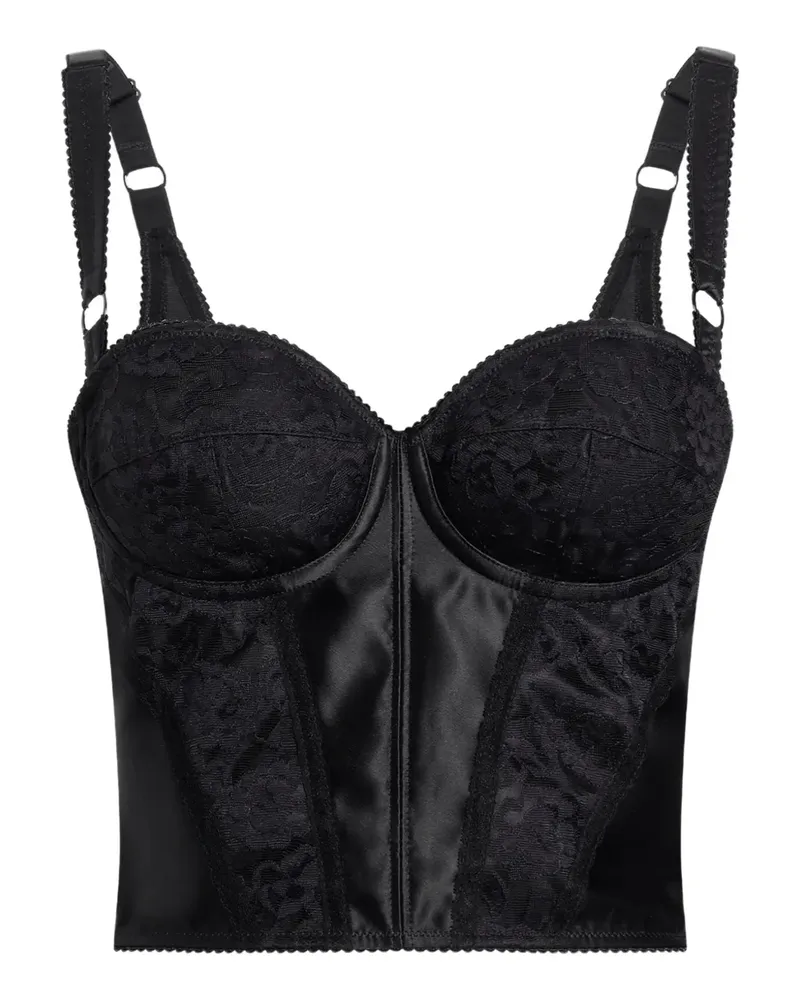 Dolce & Gabbana Spitzenoberteil im Corsage-Look - Schwarz Schwarz