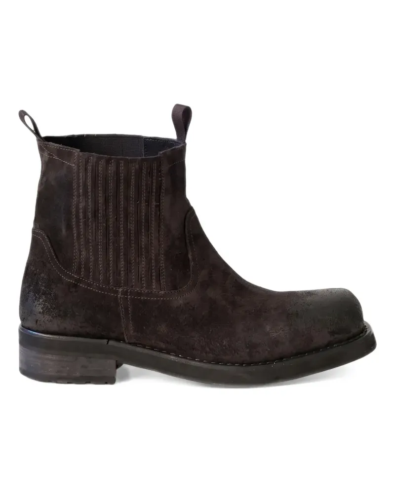 PAURA Stiefel im Distressed-Look mit eckiger Kappe - Braun Braun