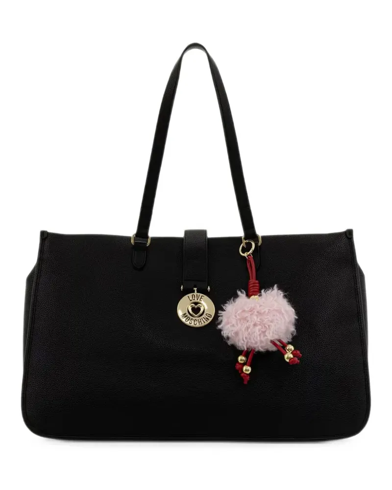 Moschino Tote Bag mit Logo-Schild - Schwarz Schwarz
