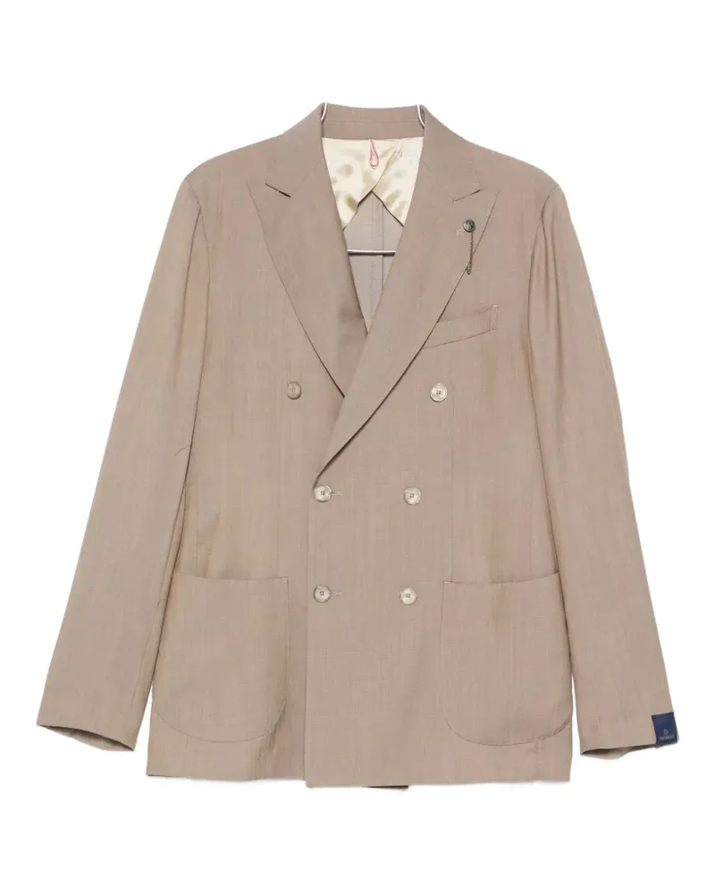 Biagio Santaniello double-breasted peak-lapel suit - Nude Nude