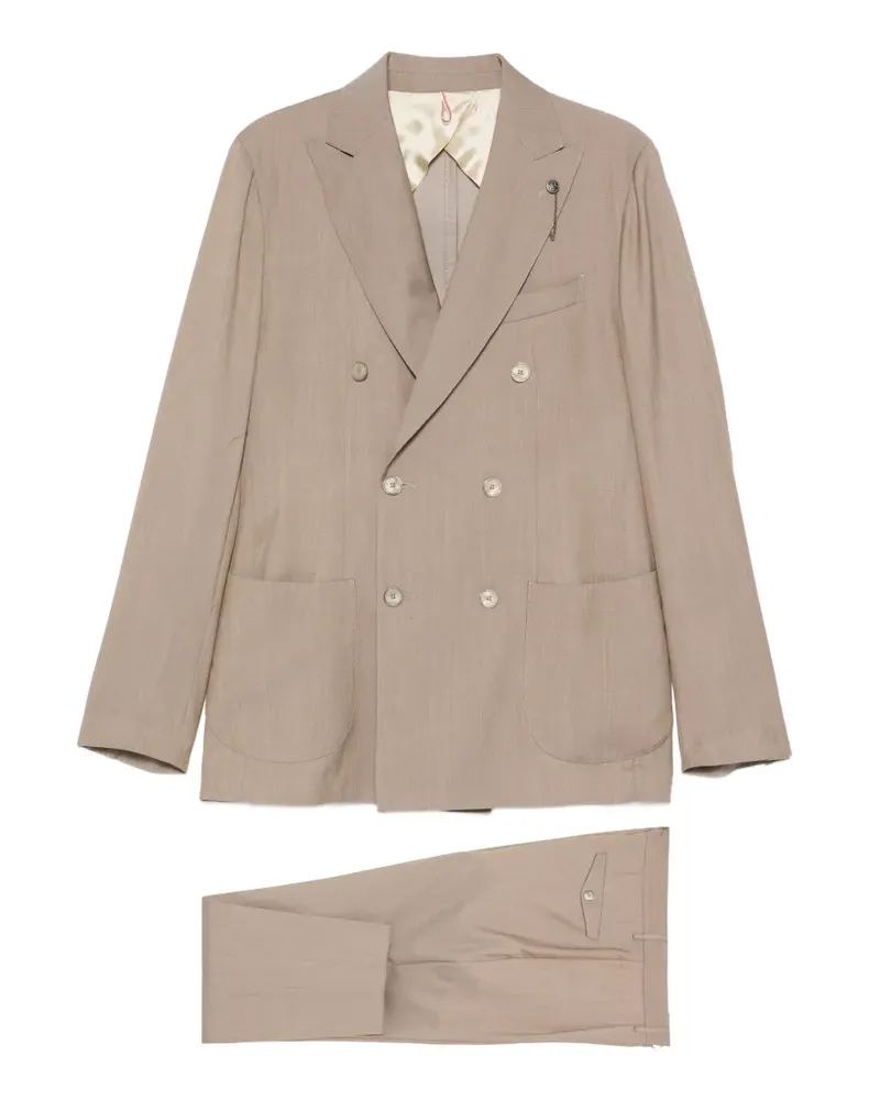 Biagio Santaniello double-breasted peak-lapel suit - Nude Nude