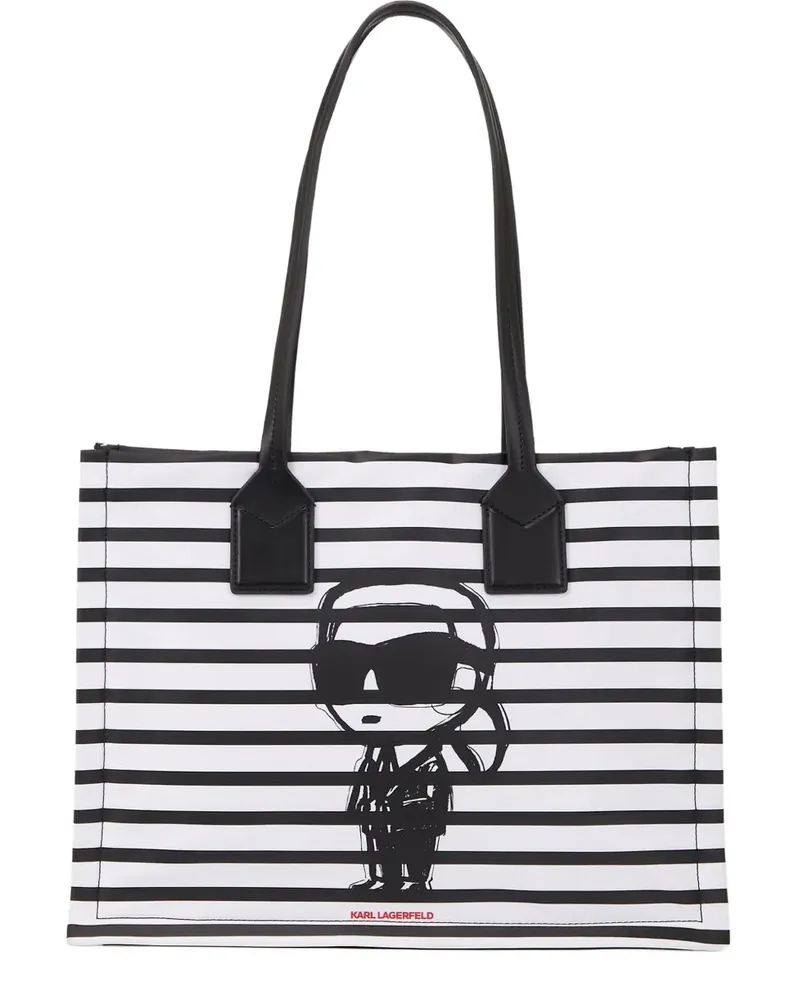 Karl Lagerfeld Mittelgroße Ikon Tote Bag - Schwarz Schwarz