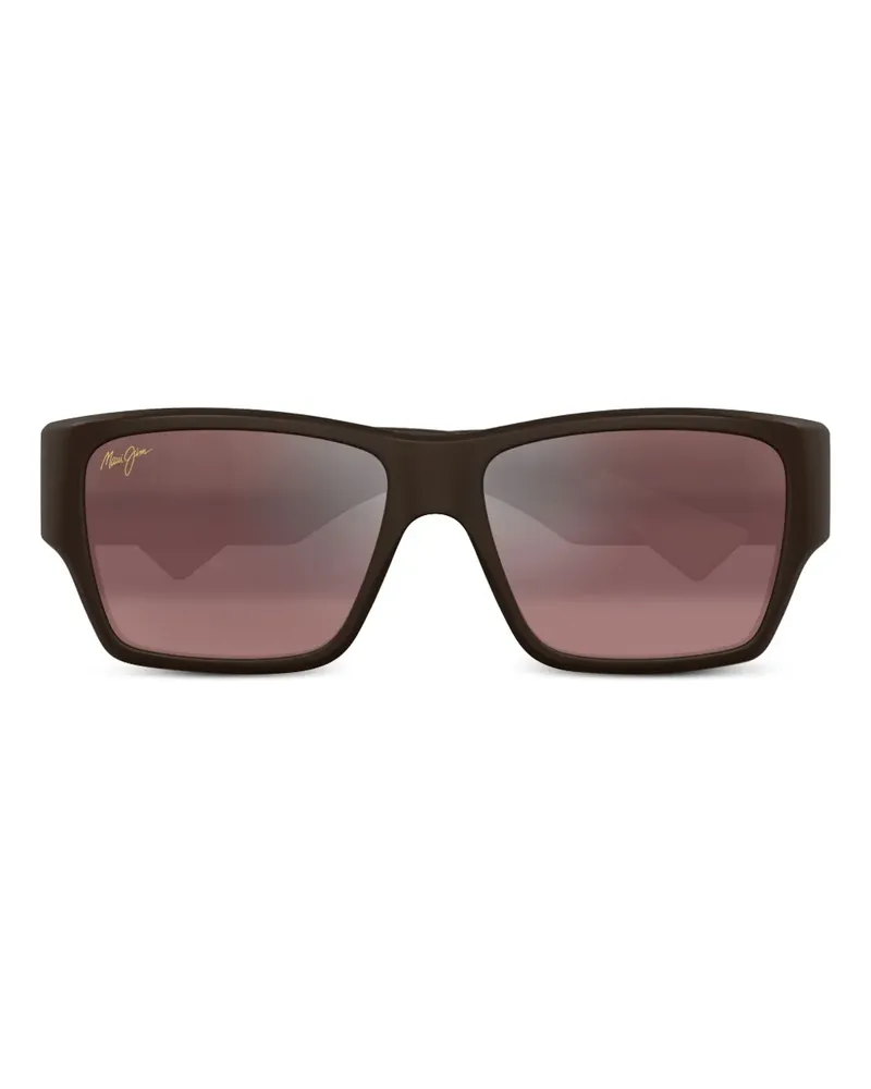 Maui Jim Sonnenbrille mit eckigem Gestell - Schwarz Schwarz