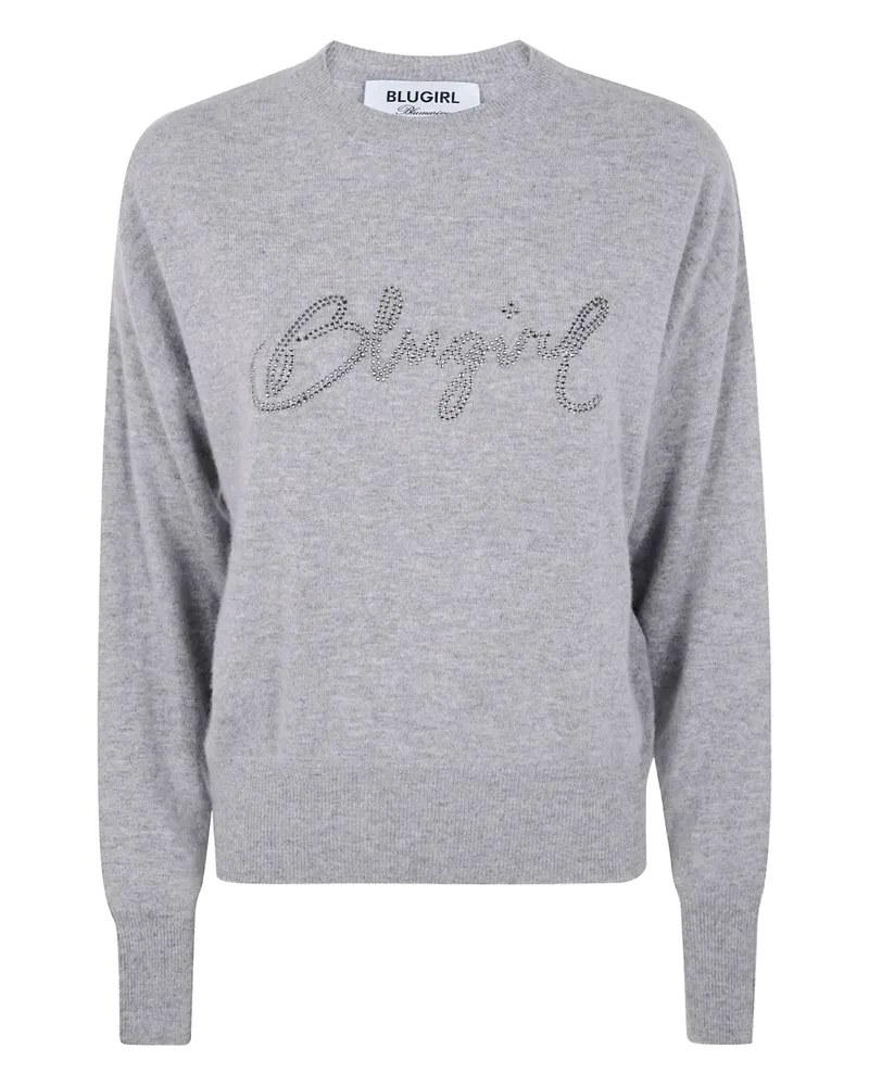 Blumarine Pullover mit Kristallen - Grau Grau