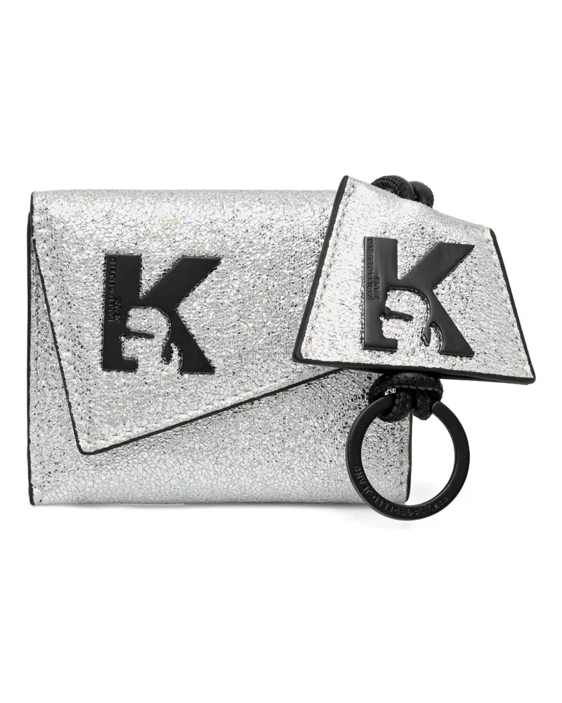 Karl Lagerfeld logo-patch charm wallet set (set of two) - Silber Silber