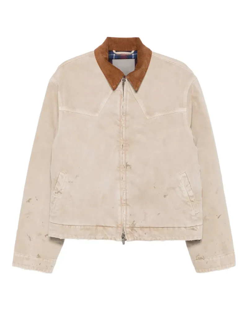 Balenciaga Jacke im Distressed-Look mit Cordkragen - Nude Nude