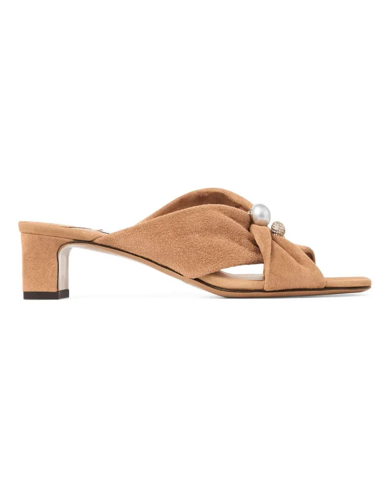 Jimmy Choo Rafi 45 Mules mit Kunstperlen - Nude Nude