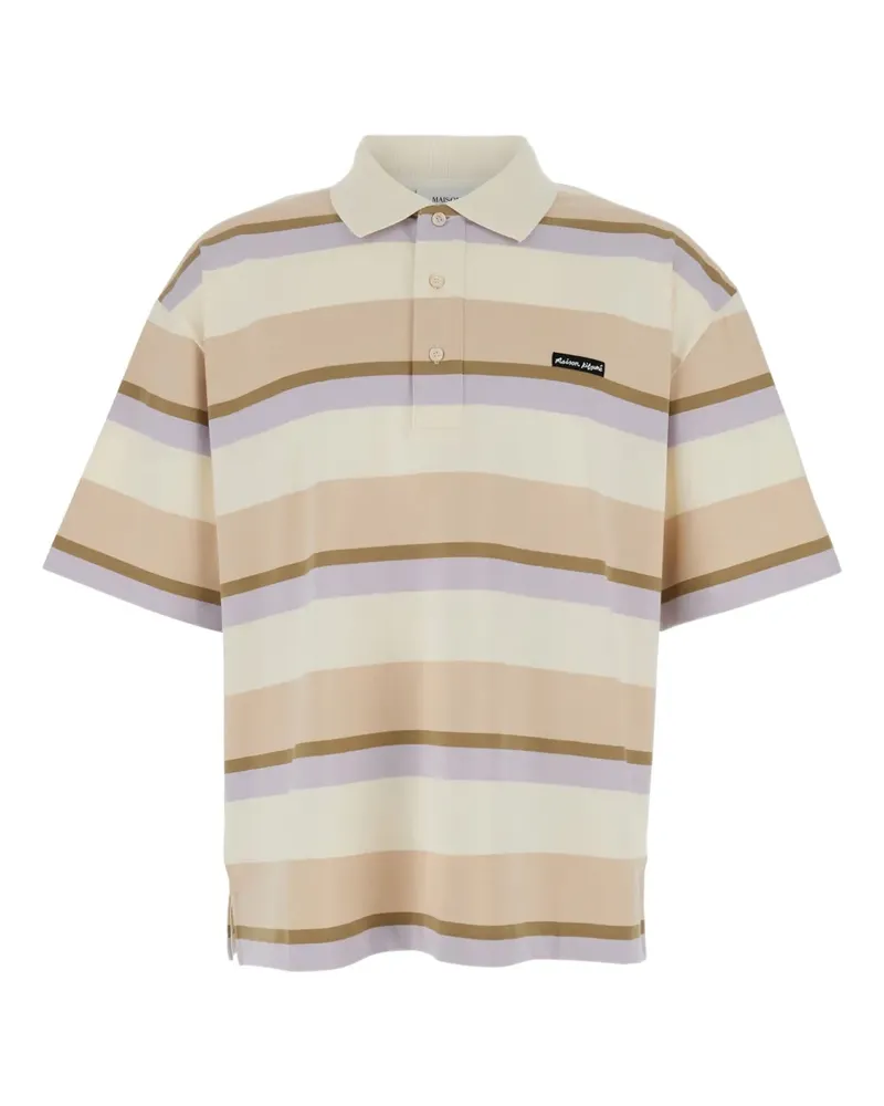 Kitsuné Gestreiftes Poloshirt - Nude Nude