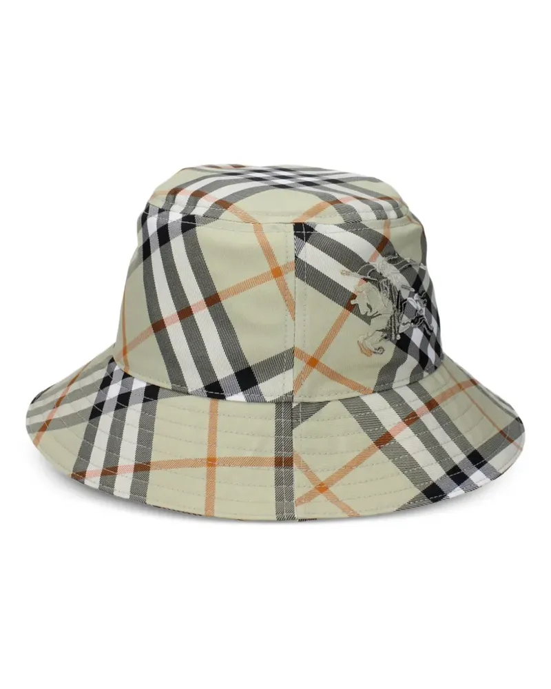 Burberry Karierter Fischerhut mit Logo-Stickerei - Nude Nude
