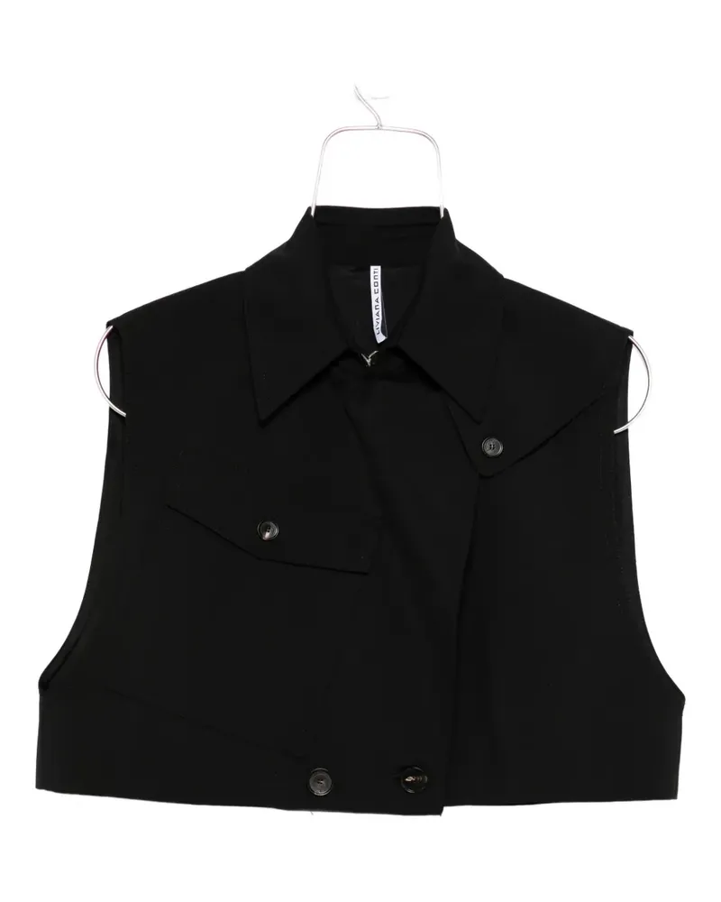 Liviana Conti Weste mit Klappentasche - Schwarz Schwarz