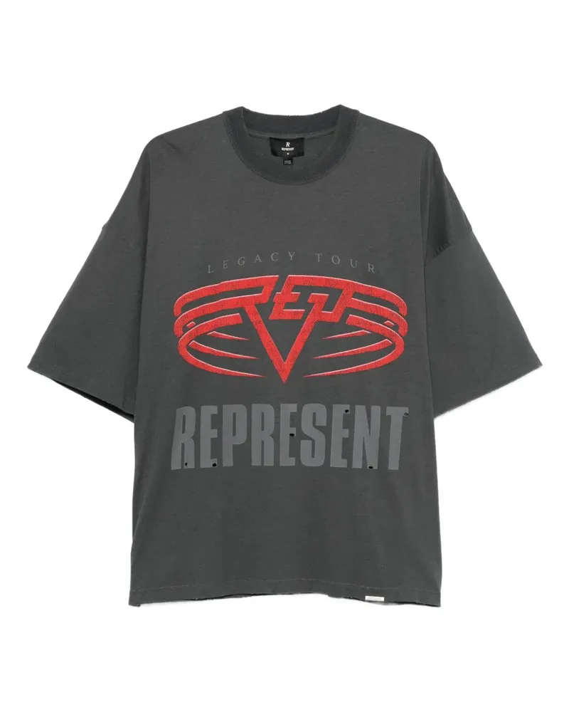 REPRESENT T-Shirt mit Logo-Print - Grau Grau