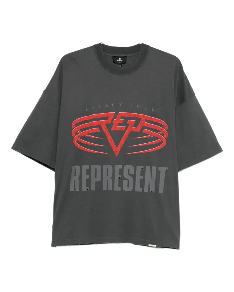 REPRESENT T-Shirt mit Logo-Print - Grau Grau