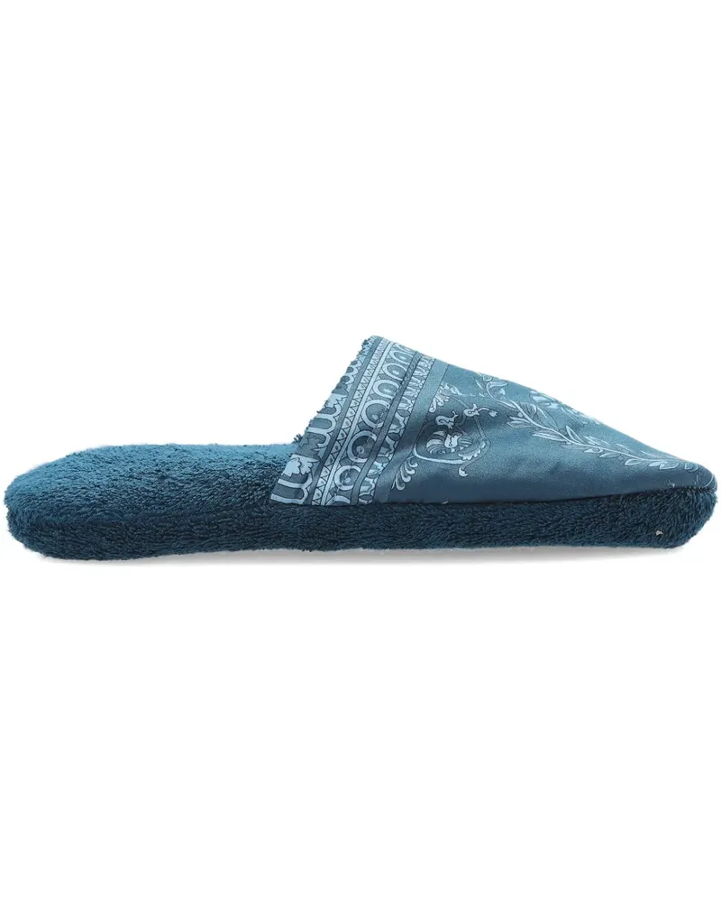 Versace Slipper mit Barock-Print - Blau Blau