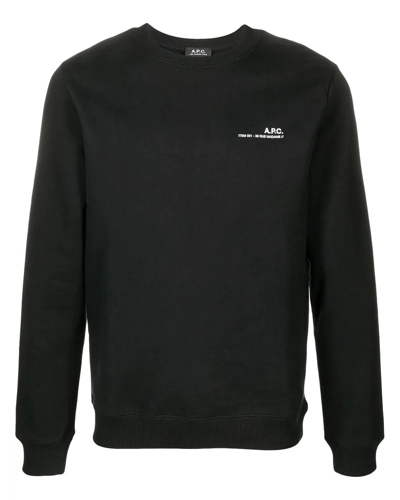 A.P.C. Sweatshirt mit Logo-Print - Schwarz Schwarz
