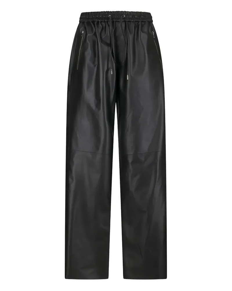 DESA Lederhose mit Kordelzug - Schwarz Schwarz