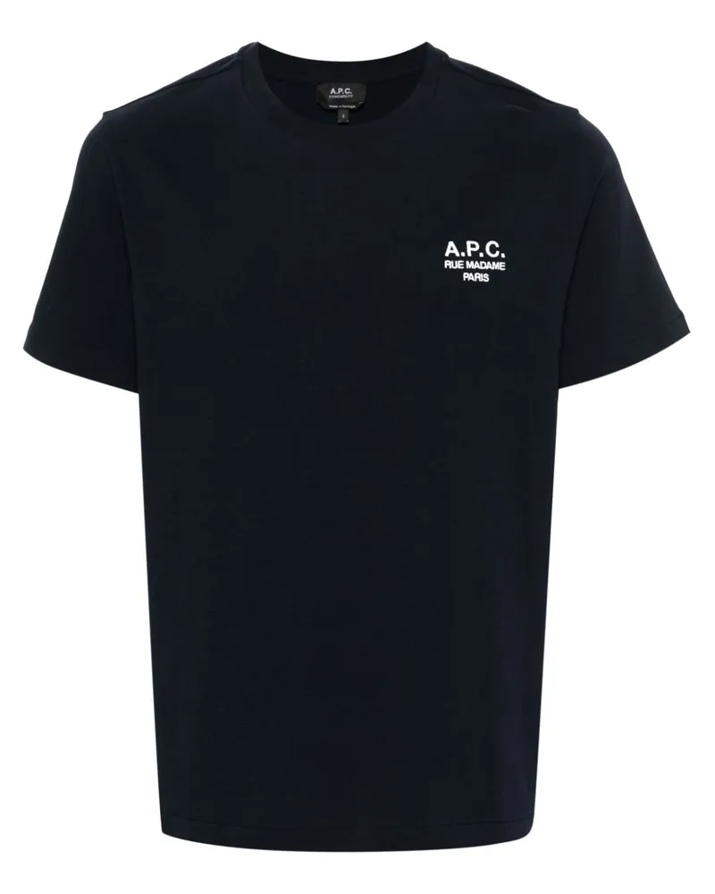 A.P.C. T-Shirt mit Logo-Stickerei - Blau Blau