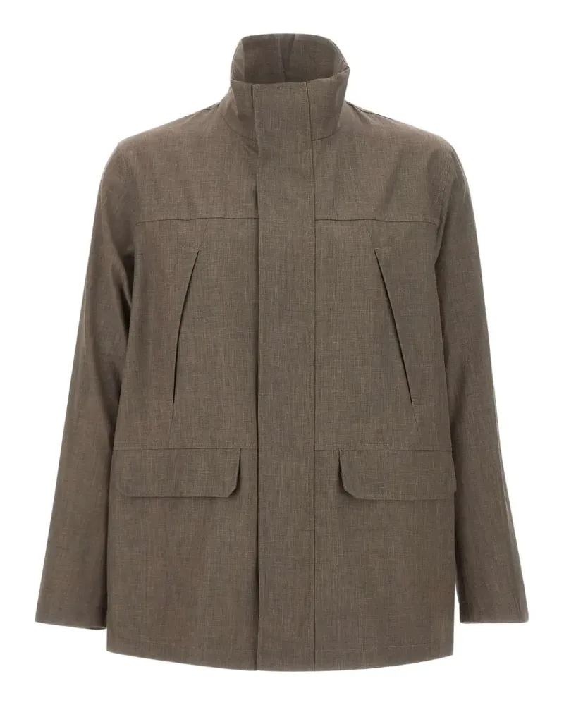 Herno high-collar flap-pockets parka - Grau Grau