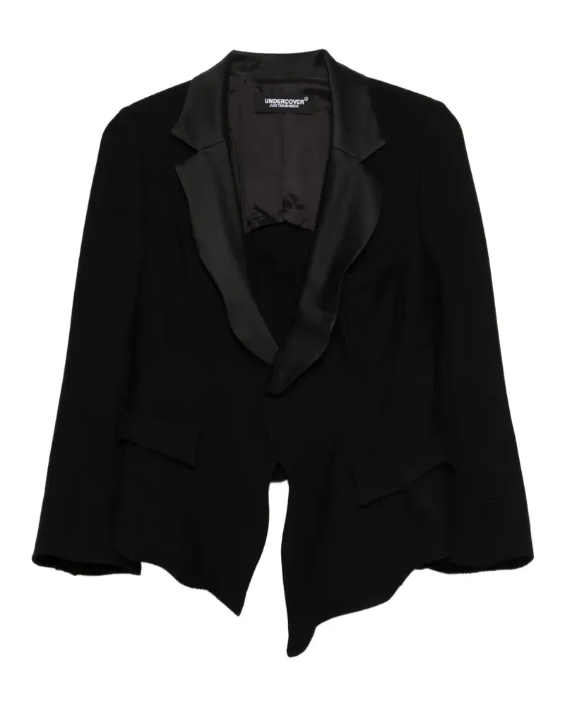 Undercover notched lapel asymmetric jacket - Schwarz Schwarz