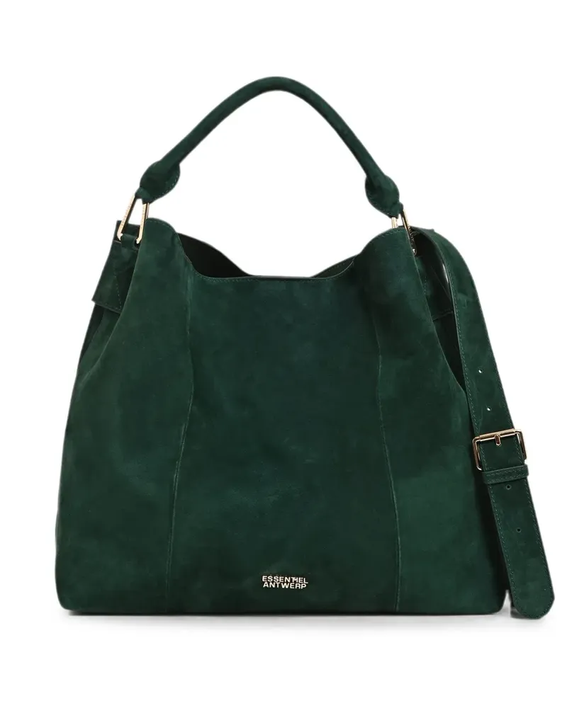 Essentiel Kroon Schultertasche aus Wildleder - Grün Grün