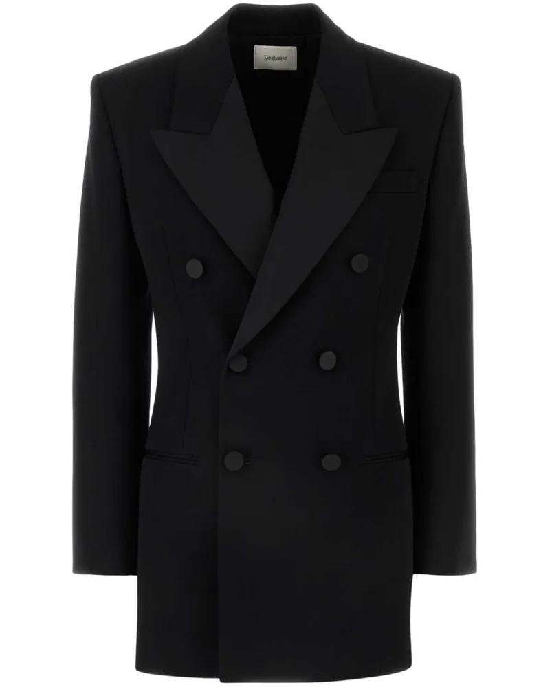 Saint Laurent Blazerkleid aus Wolle - Schwarz Schwarz