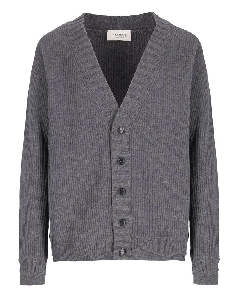 Laneus ribbed knitted cardigan - Grau Grau