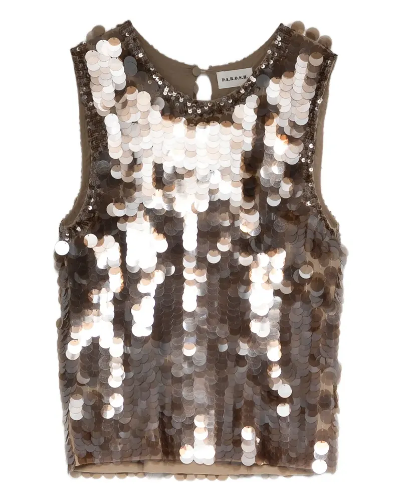 P.A.R.O.S.H. P.A.R.O H. Top mit Pailletten - Nude Nude