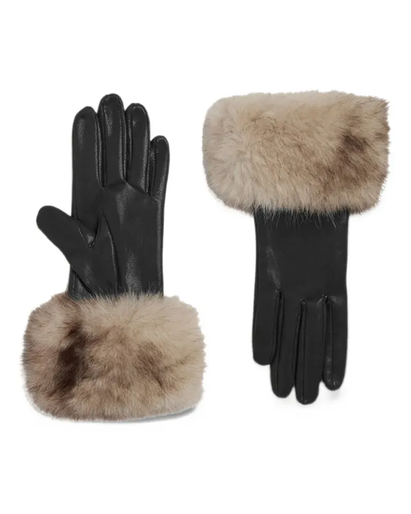 APPARIS Betty Handschuhe mit Besatz aus Faux Fur - Schwarz Schwarz