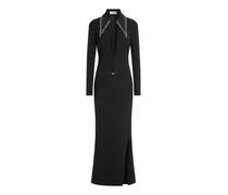 Verziertes Elis Maxikleid mit Kragen - Schwarz