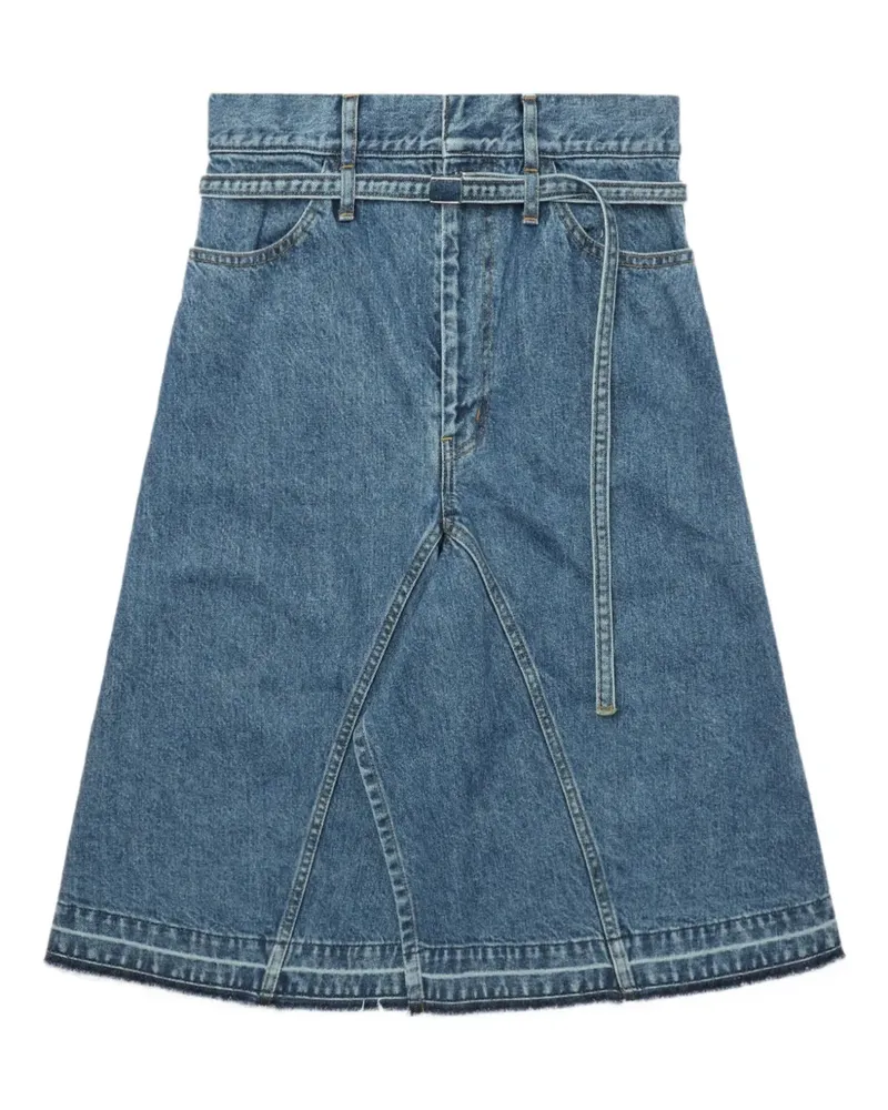 Toga Denim-Midirock mit Gürtel - Blau Blau