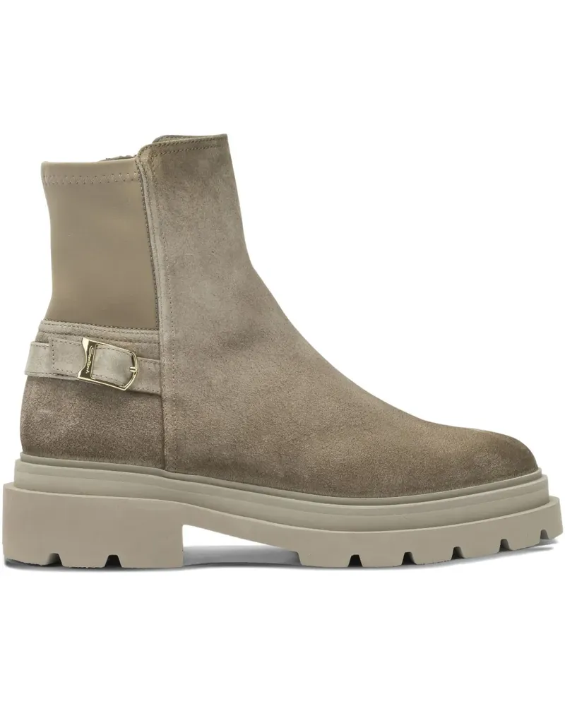 Santoni buckled-strap ankle boots - Nude Nude