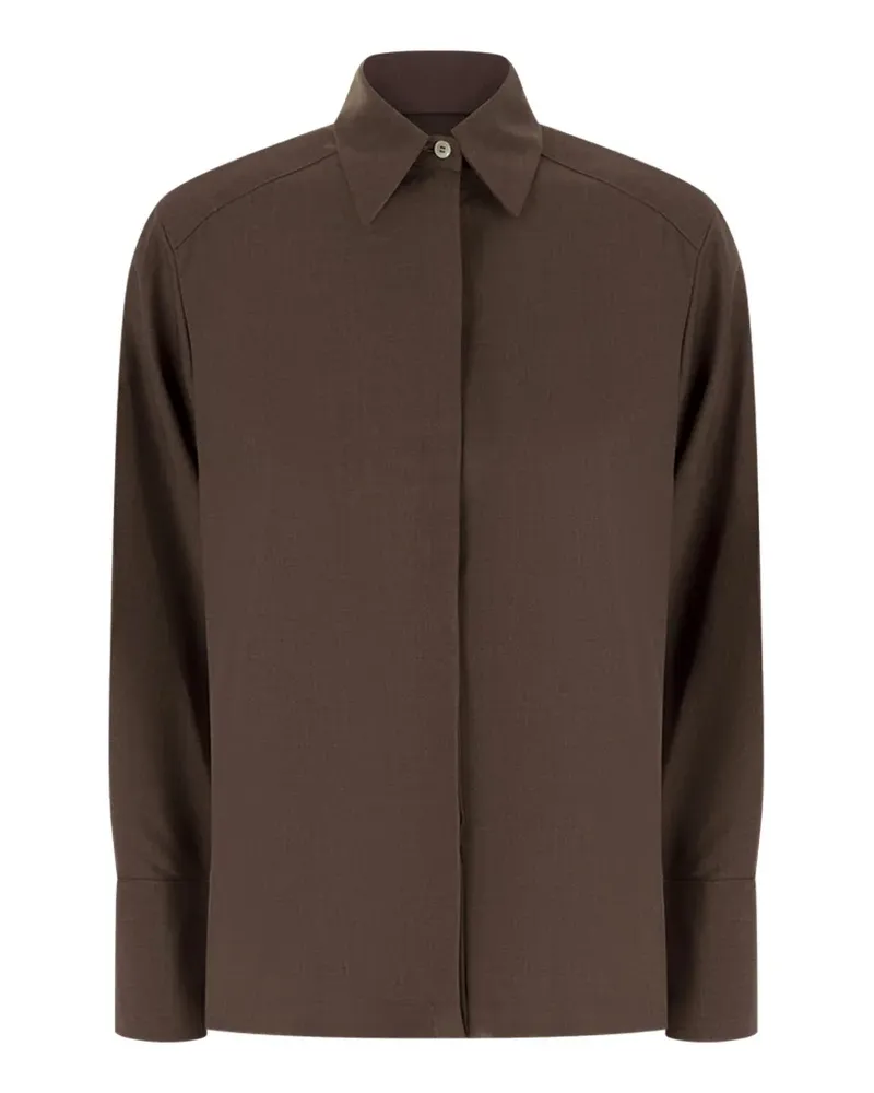 CRUNA Sara concealed-front shirt - Braun Braun
