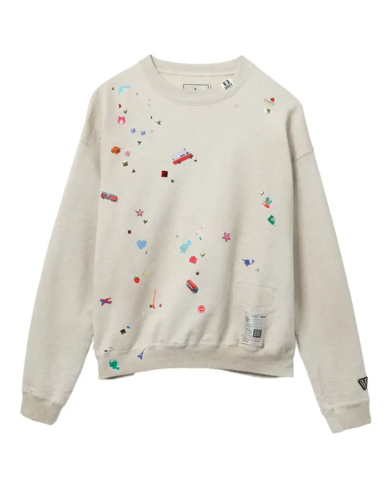 MIHARAYASUHIRO Sweatshirt mit Sticker-Print - Nude Nude