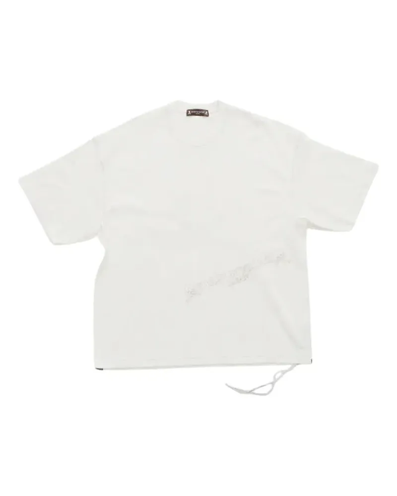 Mastermind Japan T-Shirt mit Totenkopf-Stickerei - Weiß Weiß