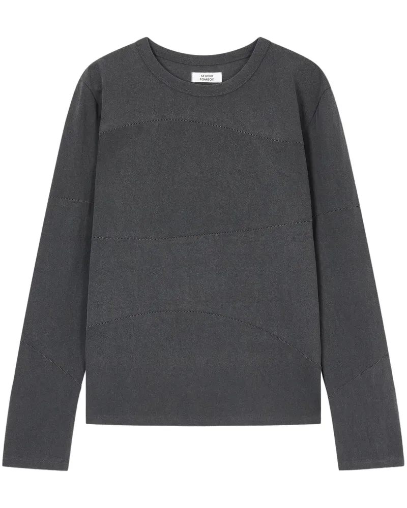 STUDIO TOMBOY T-Shirt mit Ziernaht - Grau Grau