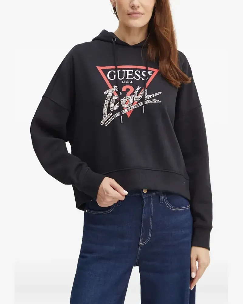 Guess graphic-print hoodie - Schwarz Schwarz