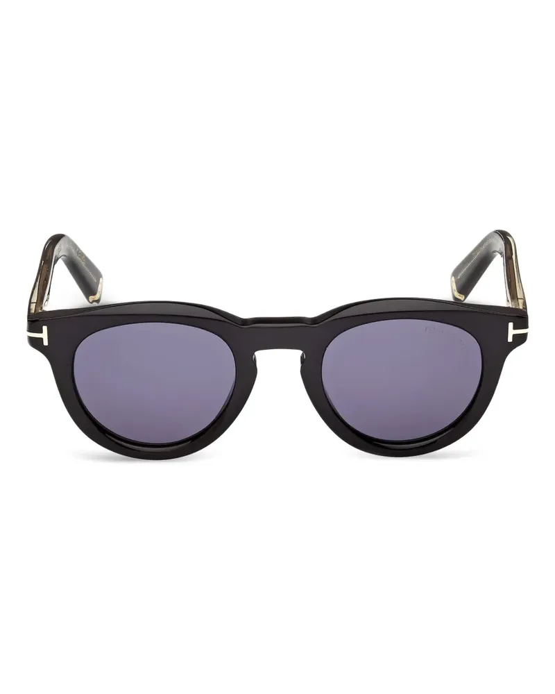 Tom Ford Sonnenbrille mit rundem Gestell - Schwarz Schwarz