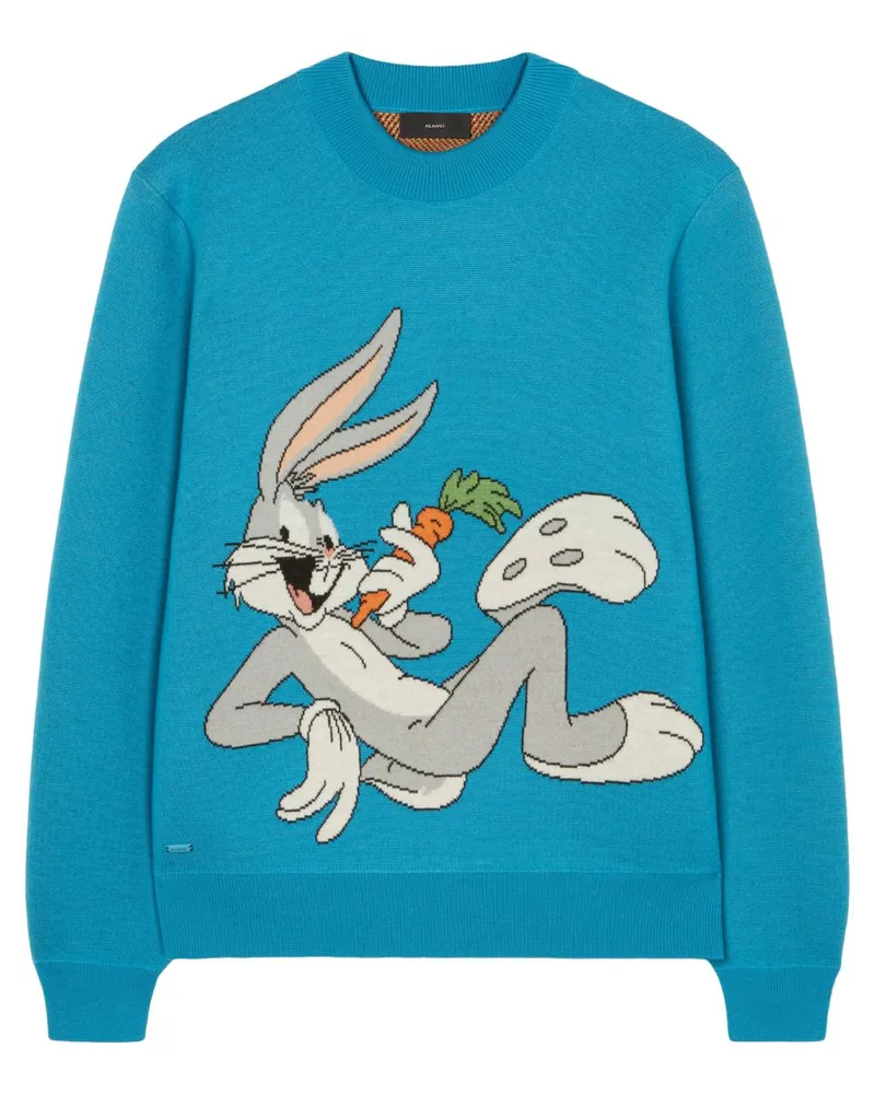 Alanui Bugs Bunny Jacquard-Pullover Blau