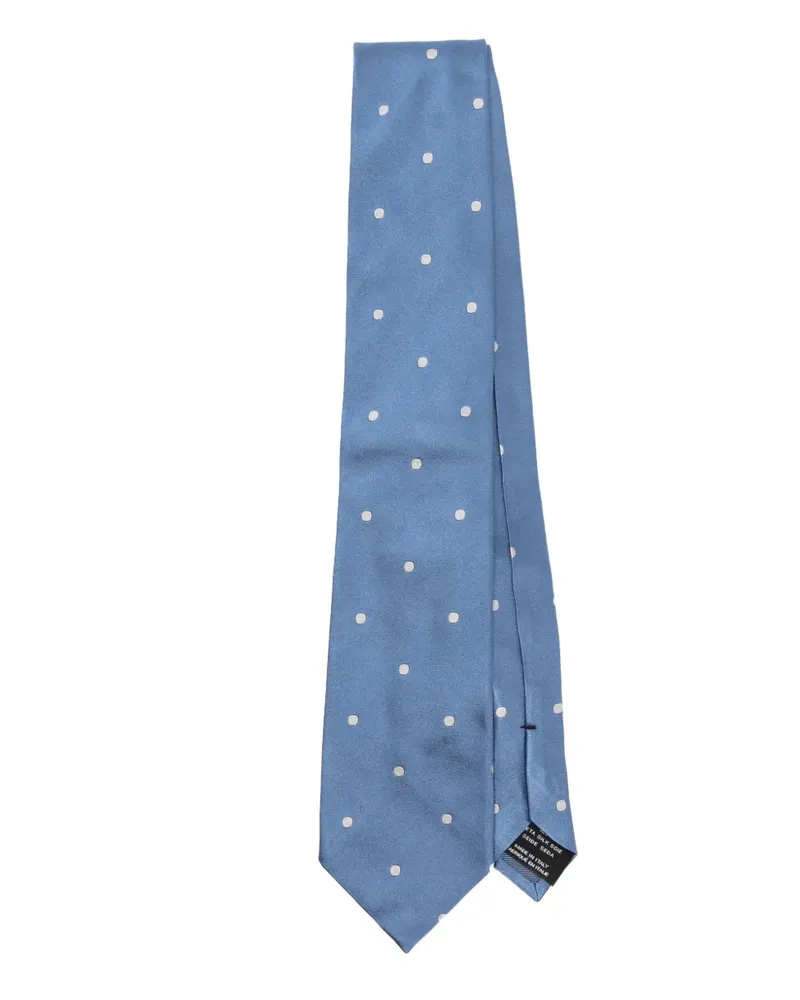 Tom Ford Gepunktete Seidenkrawatte - Blau Blau