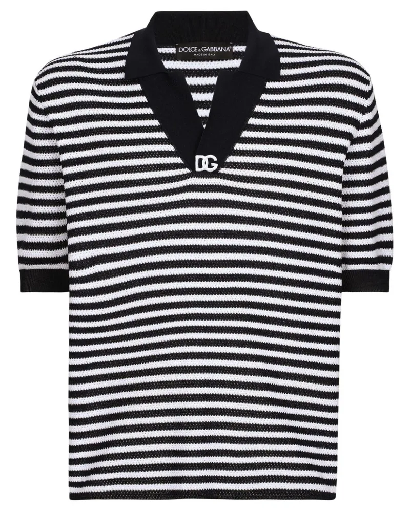 Dolce & Gabbana Gestreiftes Poloshirt - Blau Blau