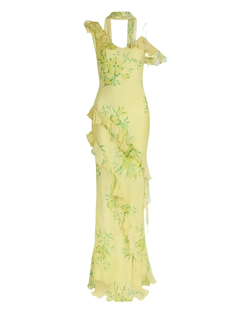 De La Vali ruffled floral maxi dress - Gelb Gelb