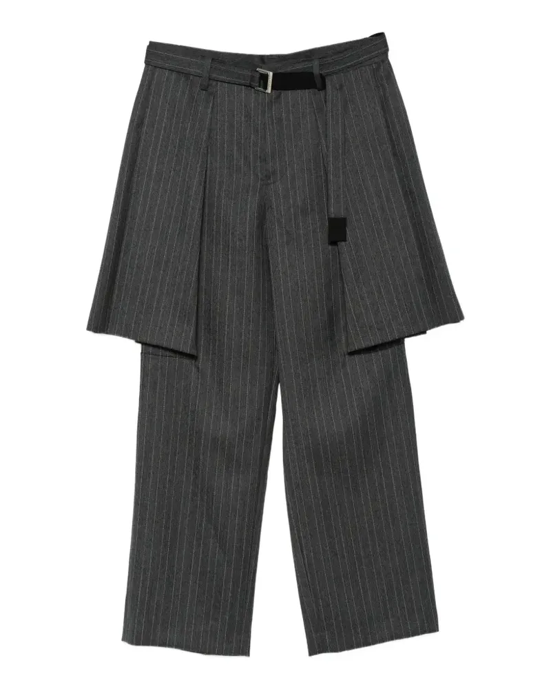 Sacai pinstripe-pattern trousers - Grau Grau