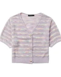 Tout a Coup Gestreifter Cropped-Cardigan Violett