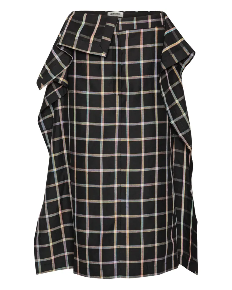 Henrik Vibskov Karierter Rock - Schwarz Schwarz