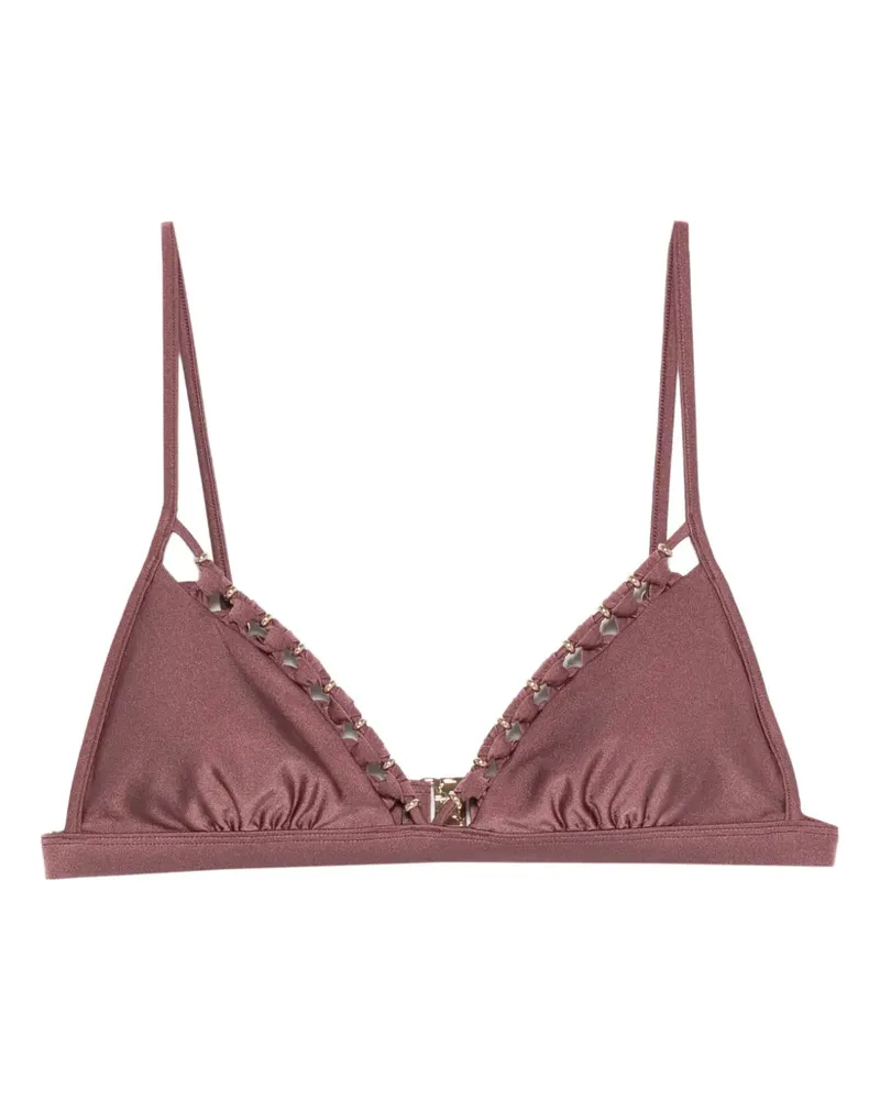 Zimmermann Aster bead-embellished bikini top - Rosa Rosa