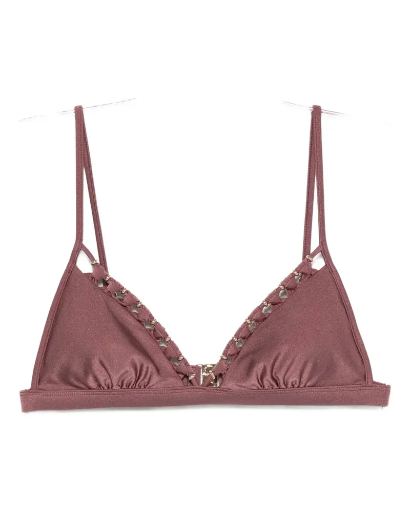 Zimmermann Aster bead-embellished bikini top - Rosa Rosa