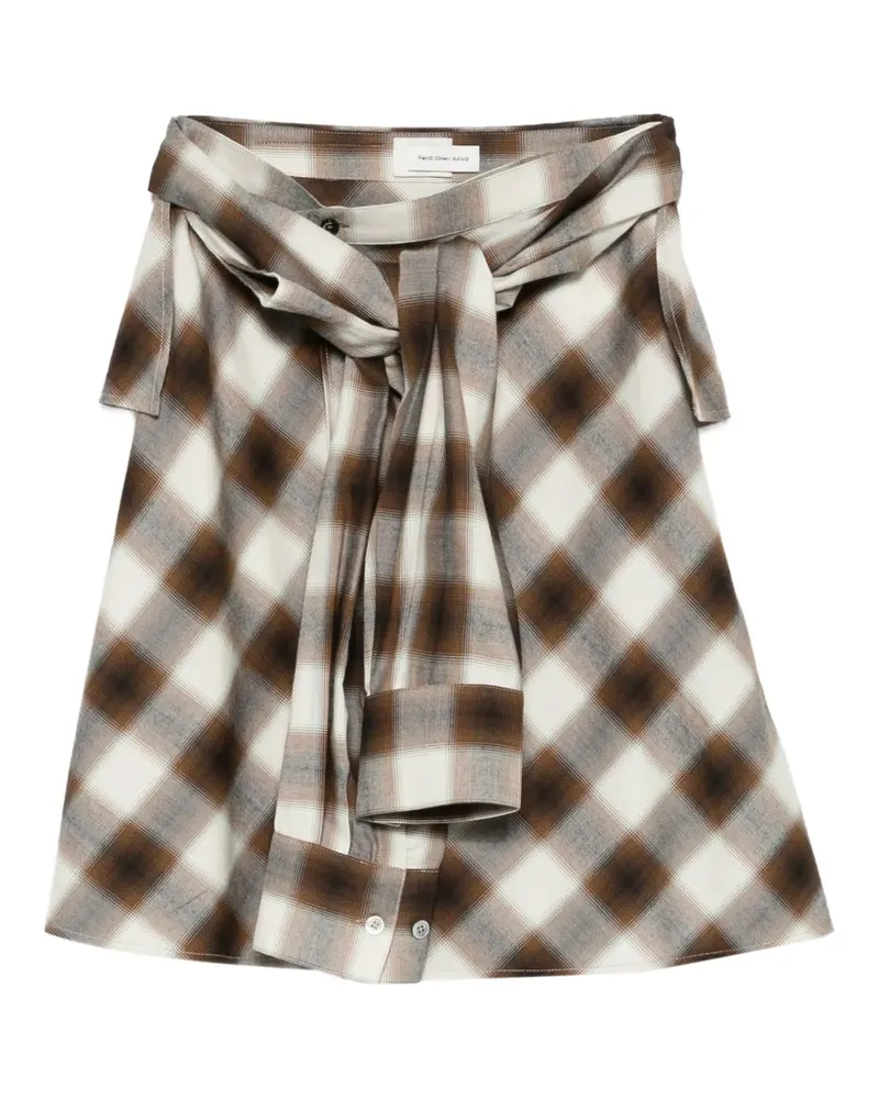 Feng Chen Wang plaid-pattern tie-fastening mini skirt - Braun Braun
