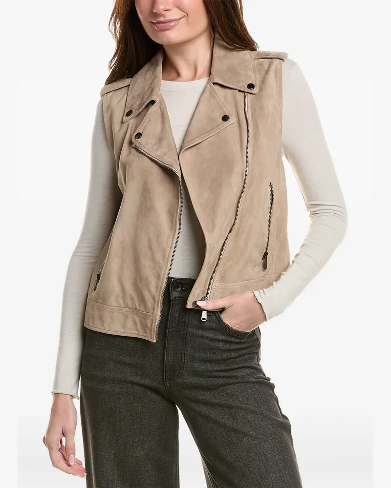 Brunello Cucinelli suede biker vest - Nude Nude